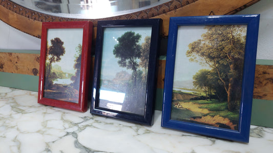 Set/3 Quadretti Paesaggio Alberi Cm12x17