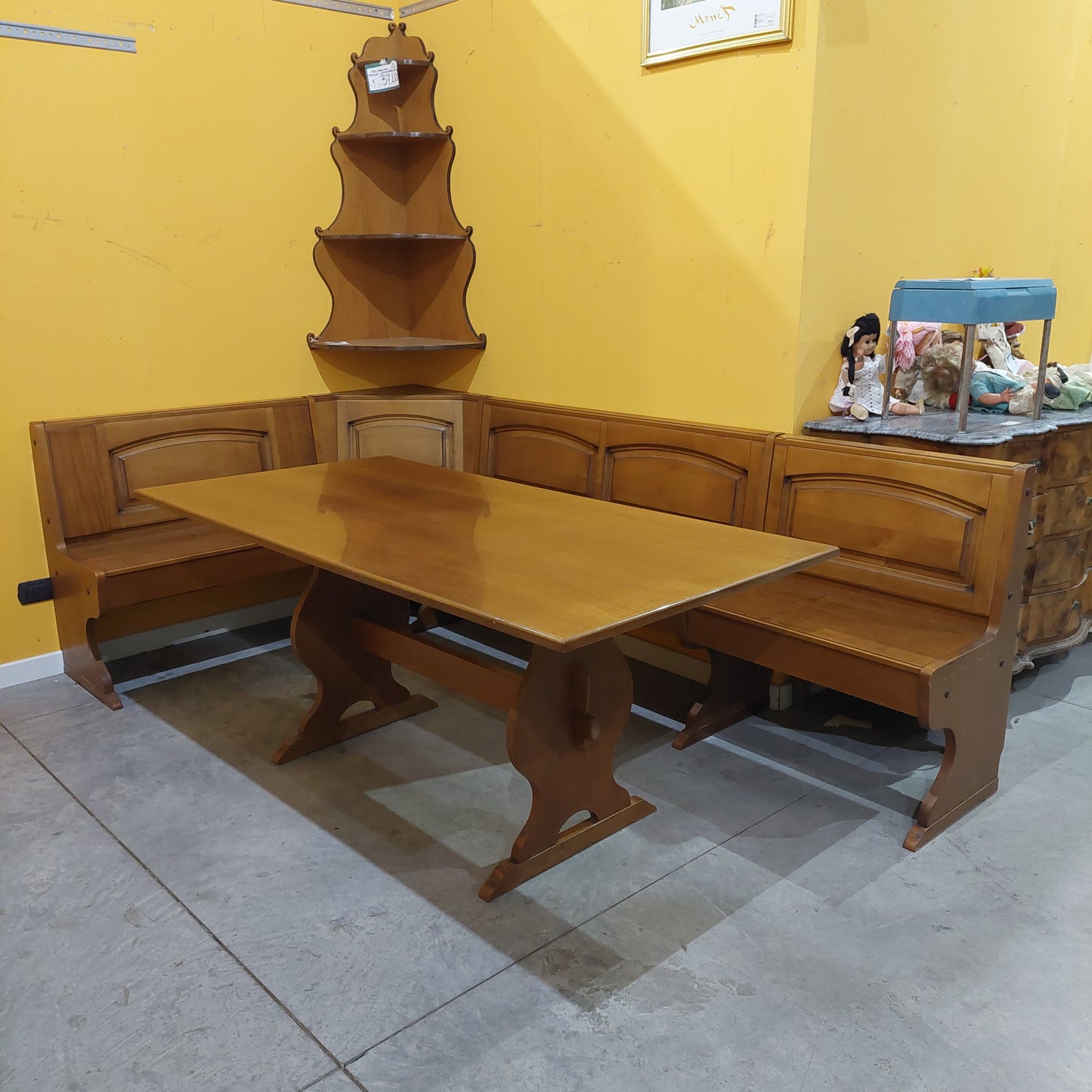 Set/ Tavolo Fratino E Panca Angolare Legno