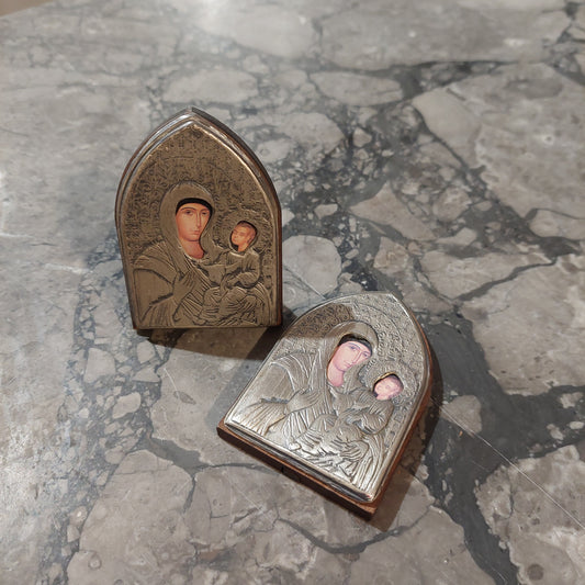 Bomboniera Icona Argento Madonna Con Bambino