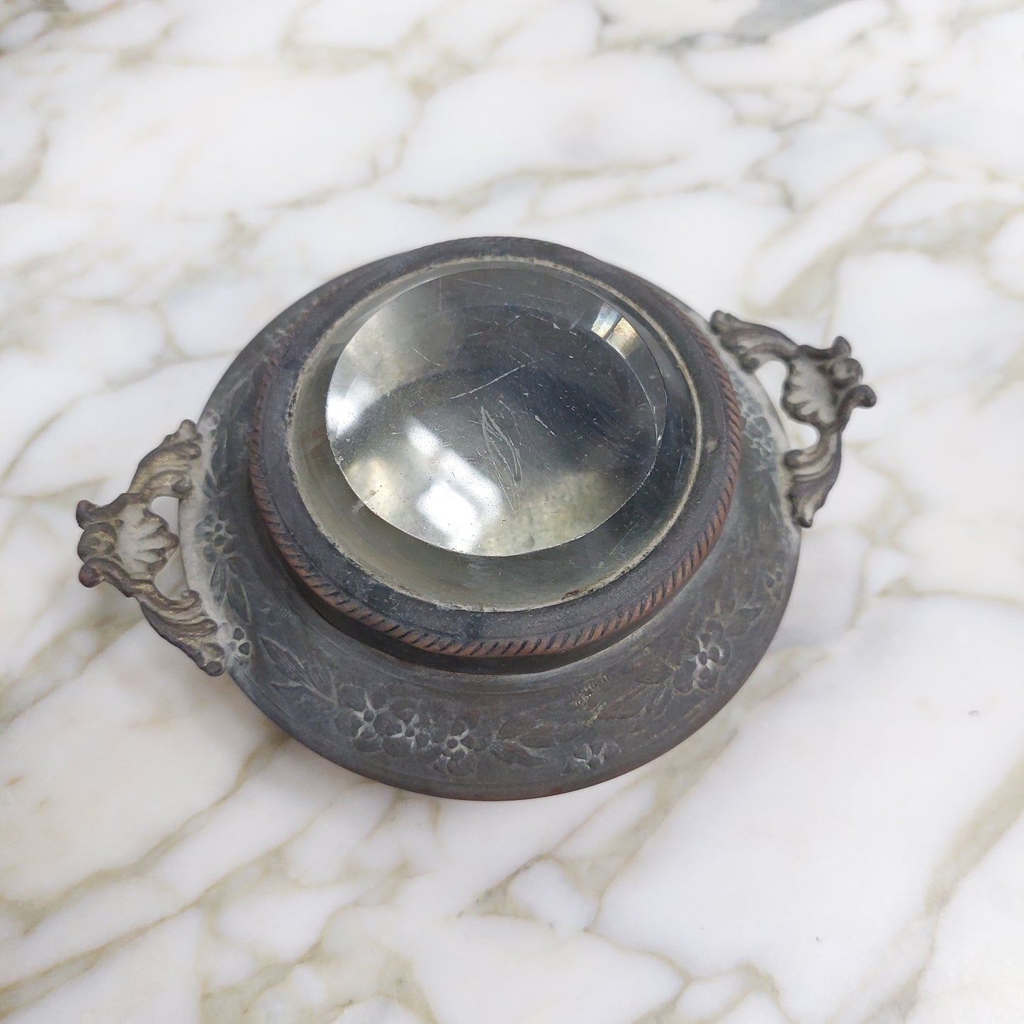 Scatolina Da Toletta Metallo Cristallo Vintage