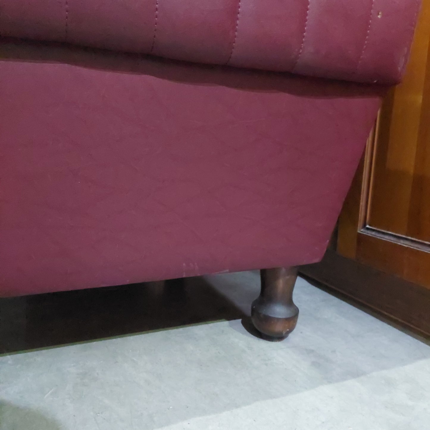 Poltrona Pelle Bordeaux Vintage Anni '50 Cm85x75