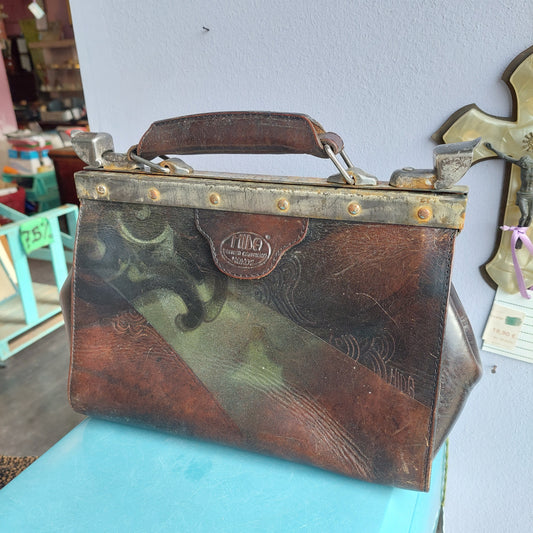 Borsa* Vintage Cuoio/metallo Mida