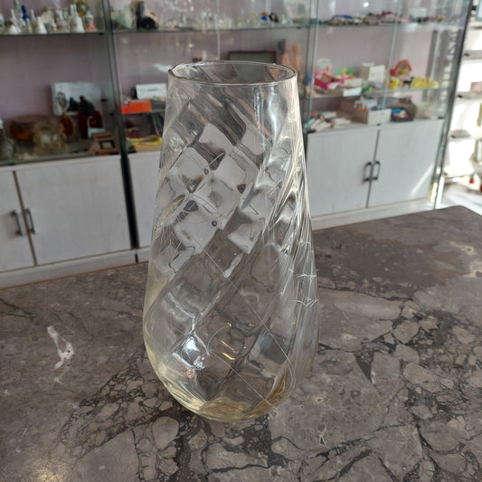 Vaso Cristallo Serigrafato Con Fiore D15x30h