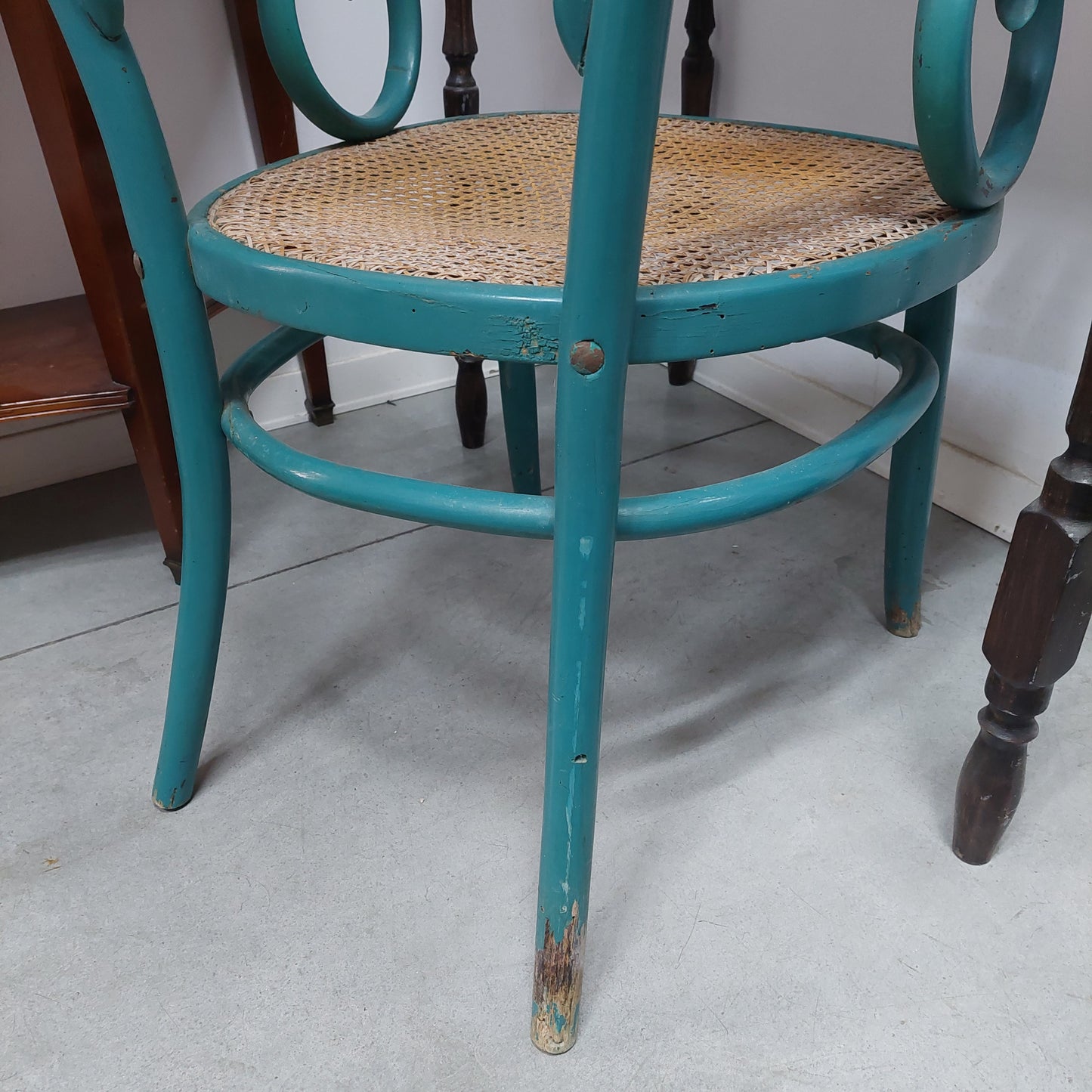 Poltroncina* Blu St. Thonet Paglia Di Vienna