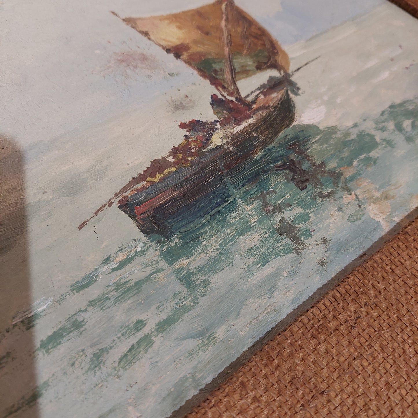 Quadro* Olio Su Faesite Barca Cm67x57