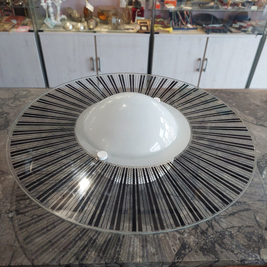 Plafoniera Disco Vetro Vintage 1 Luce