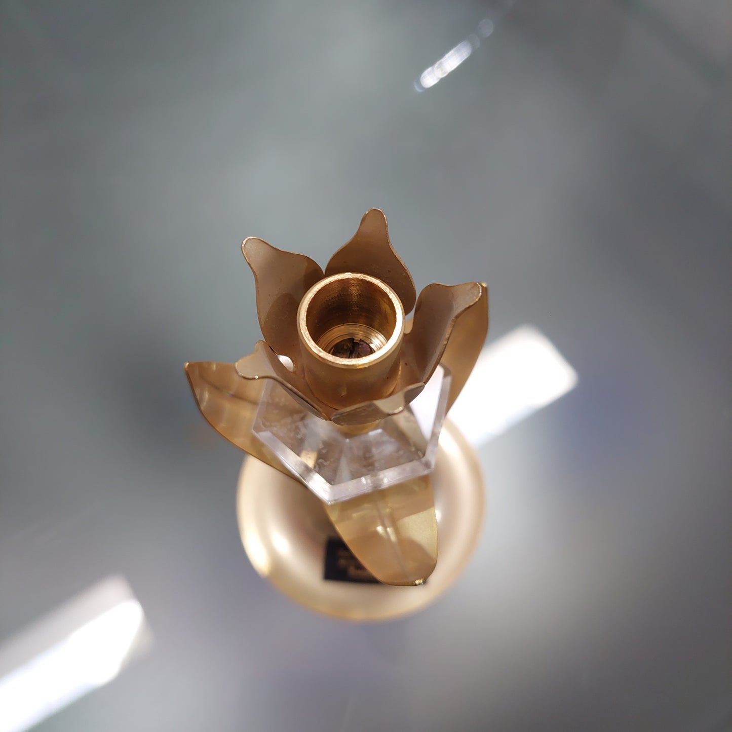 Portacandela Fiore Golden Brass 24k H9,5