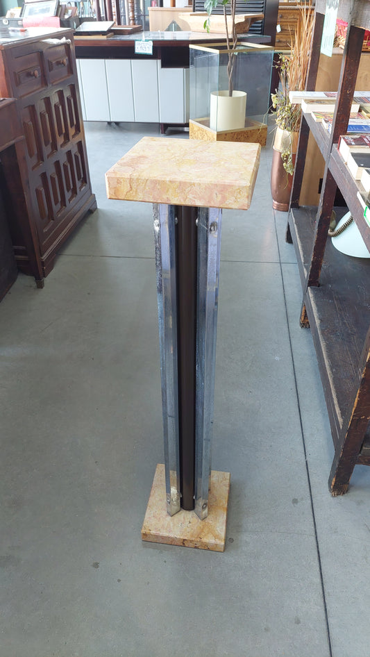Colonna Marmo/acciaio Anni 70 Cm21x21x94h