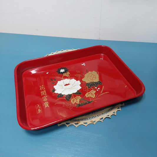 Vassoio Cinese Laccato Vintage Cm35x26