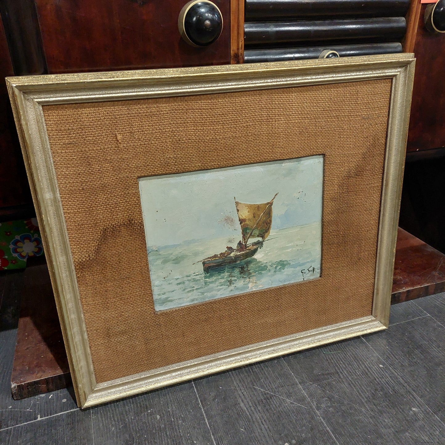 Quadro* Olio Su Faesite Barca Cm67x57
