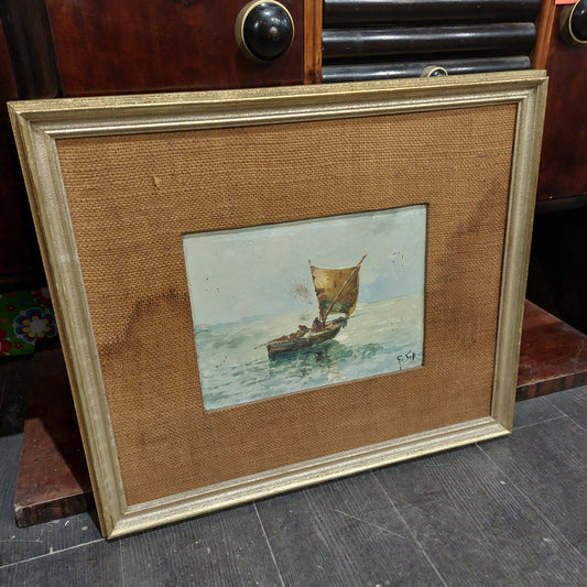 Quadro* Olio Su Faesite Barca Cm67x57