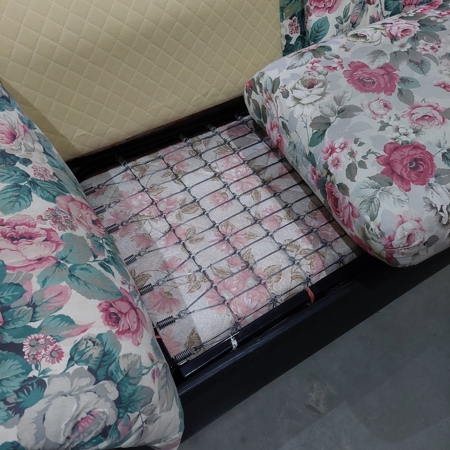 Divano Letto Tessuto Fiori Cm190x90x90h