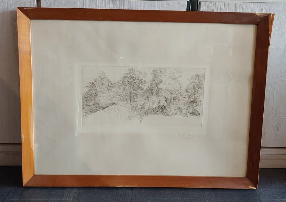 Q/acquaforte* "il Muro Torto" Di Valerio Fraschetti 1941 Cm74x54
