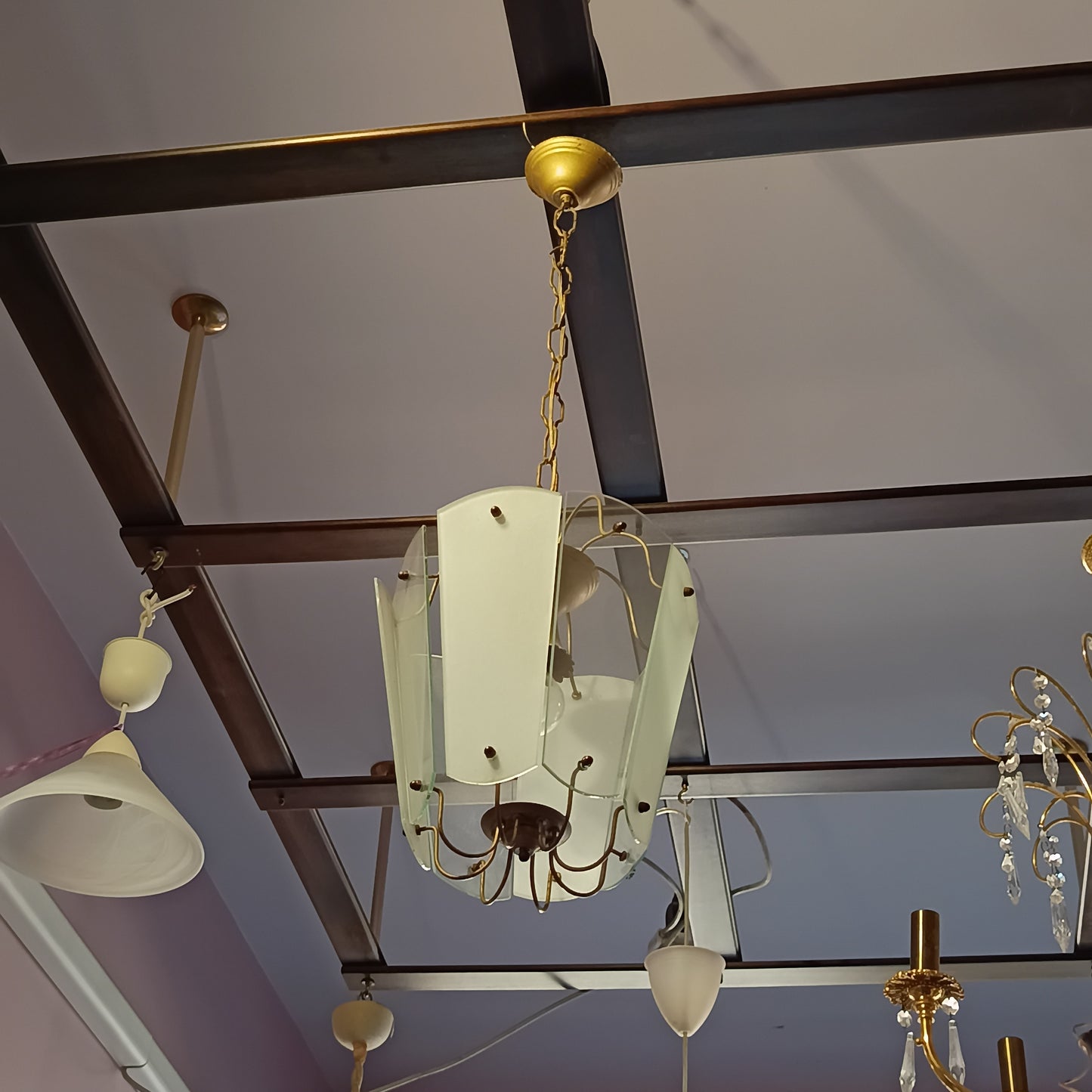 Lampadarietto Vetro Sfaccetttato Anni '30