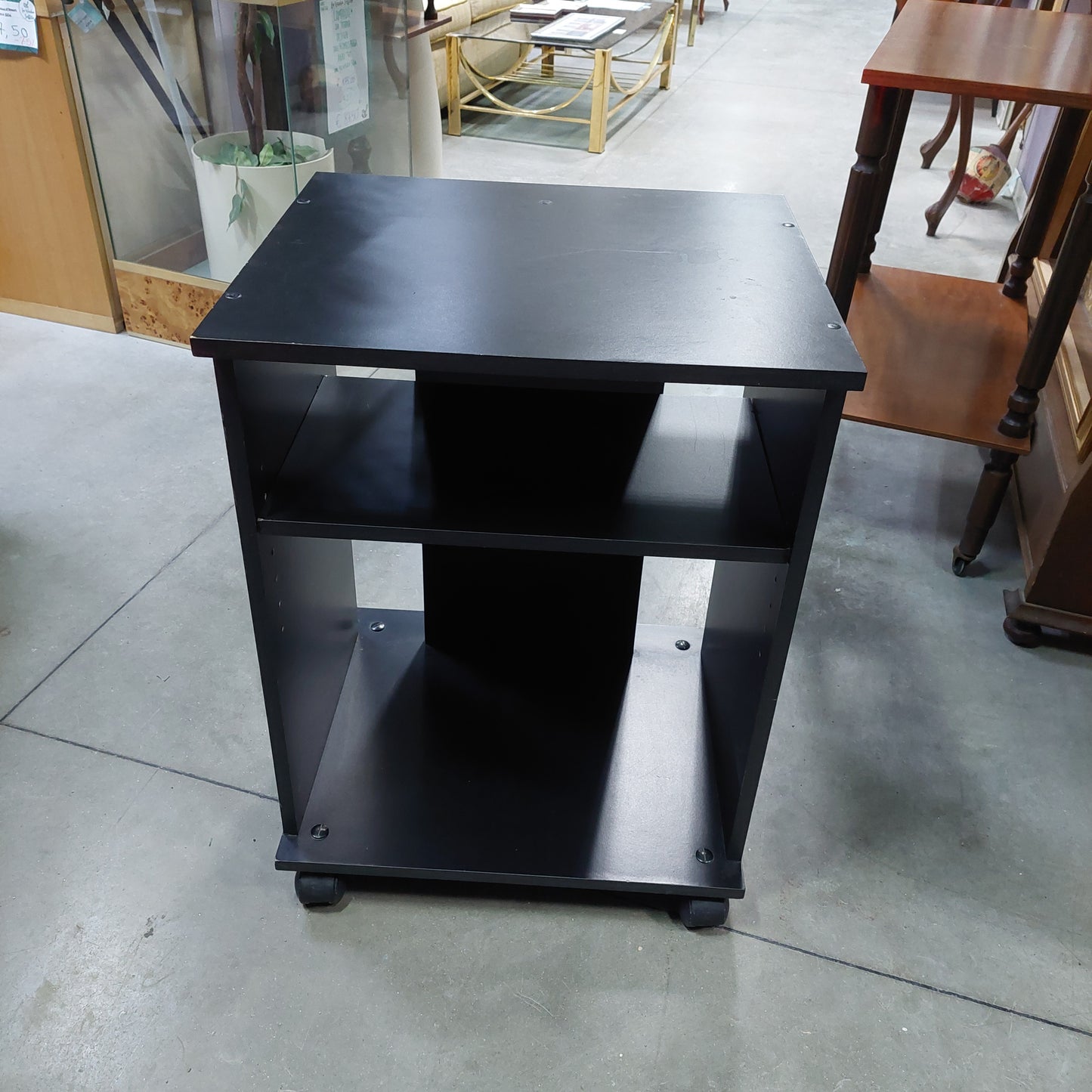 Carrellino Porta Tv Nero Cm52x45x71h