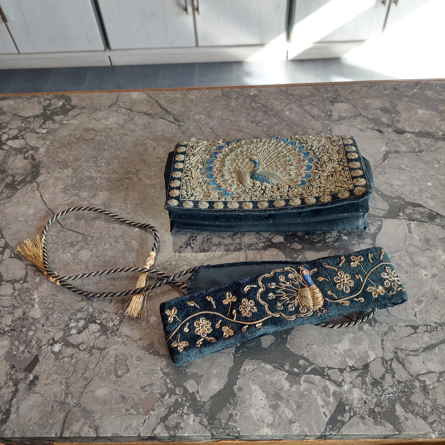 Set/pochette+cintura* Etniche Decoro Pavone