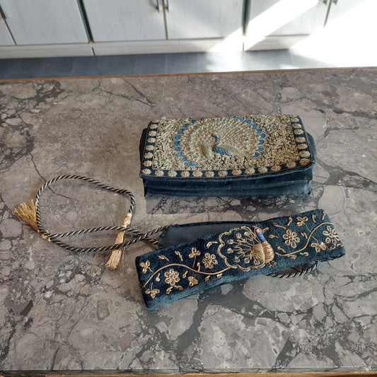 Set/pochette+cintura* Etniche Decoro Pavone