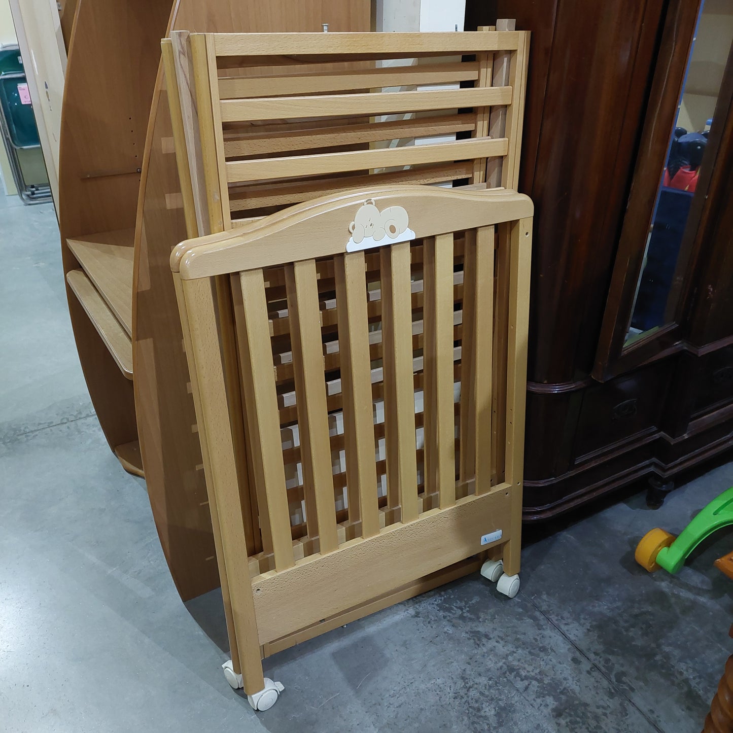 Culla Legno Marca "azzurra" Decoro Orsetti