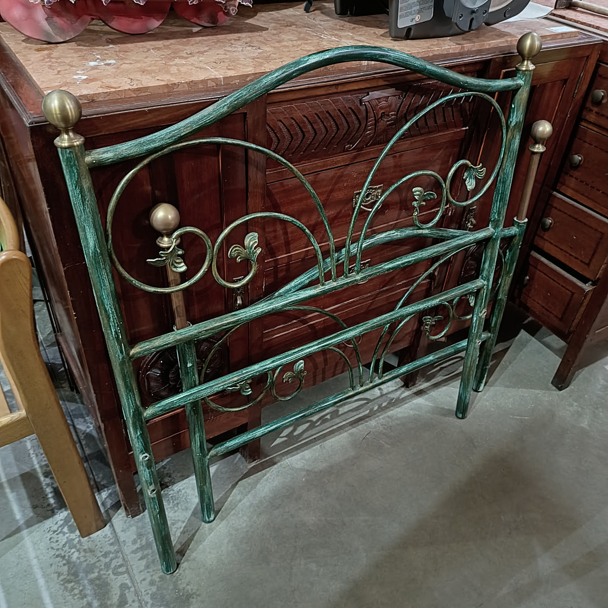 Letto Singolo Ferro Battuto Verde Cm100x200