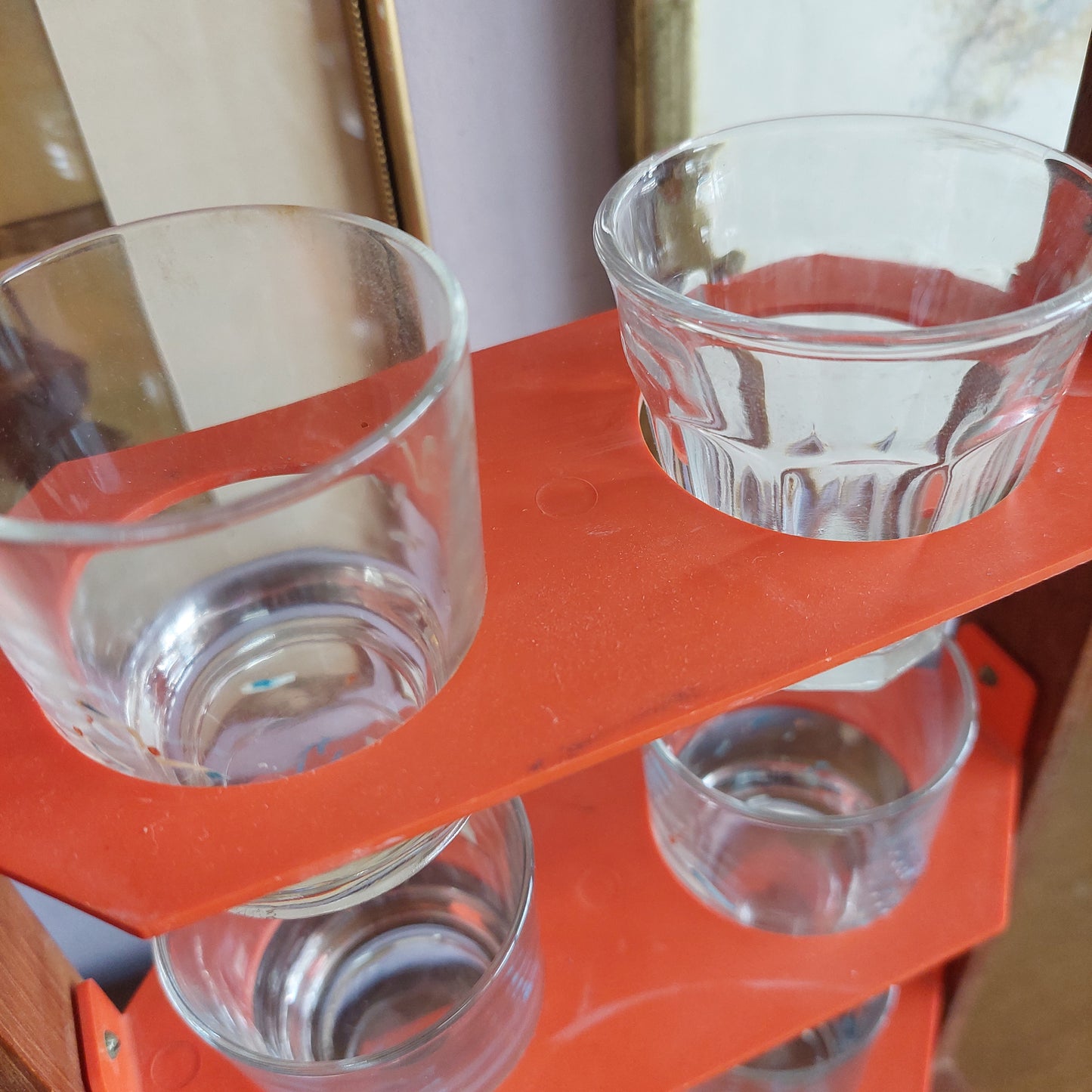 Set 6 Bicchieri Vetro* Con Supporto Mobile