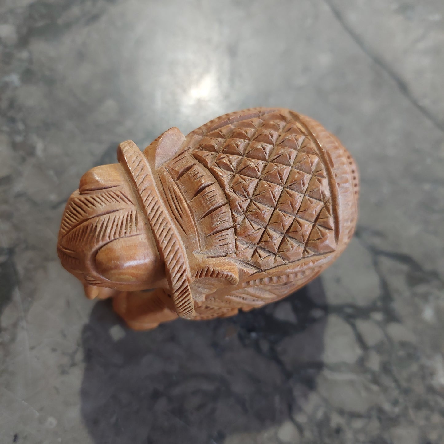 Statuina Elefante Indiano Legno Intagliato