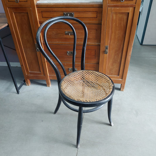 Sedia* Nera Legno/paglia Di Vienna St. Thonet (da Restaurare)