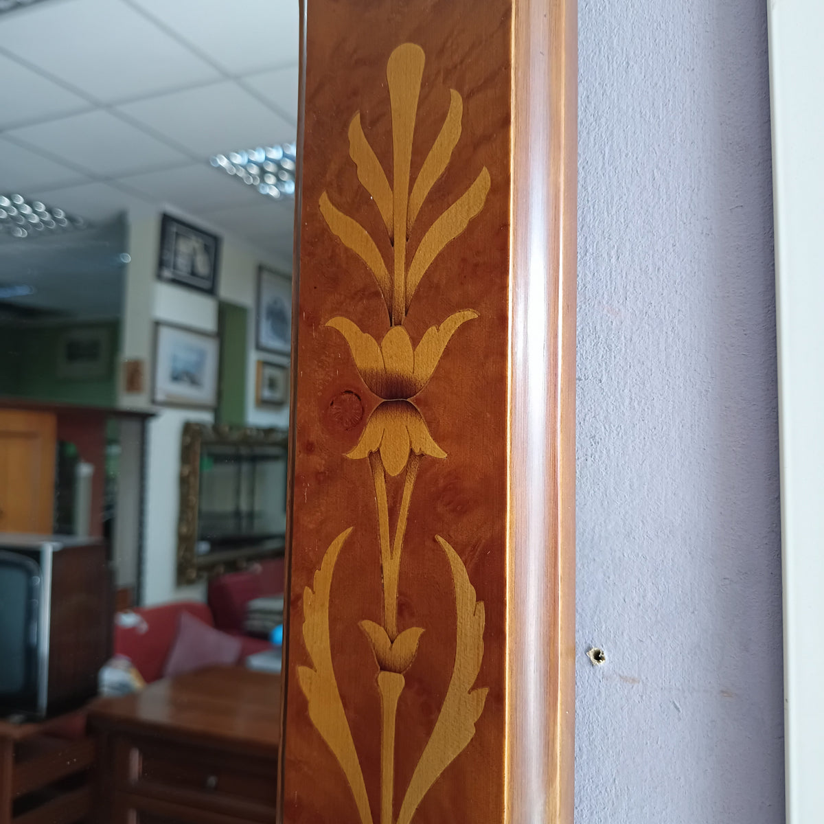 Specchio Legno Intarsiato Cm90x65
