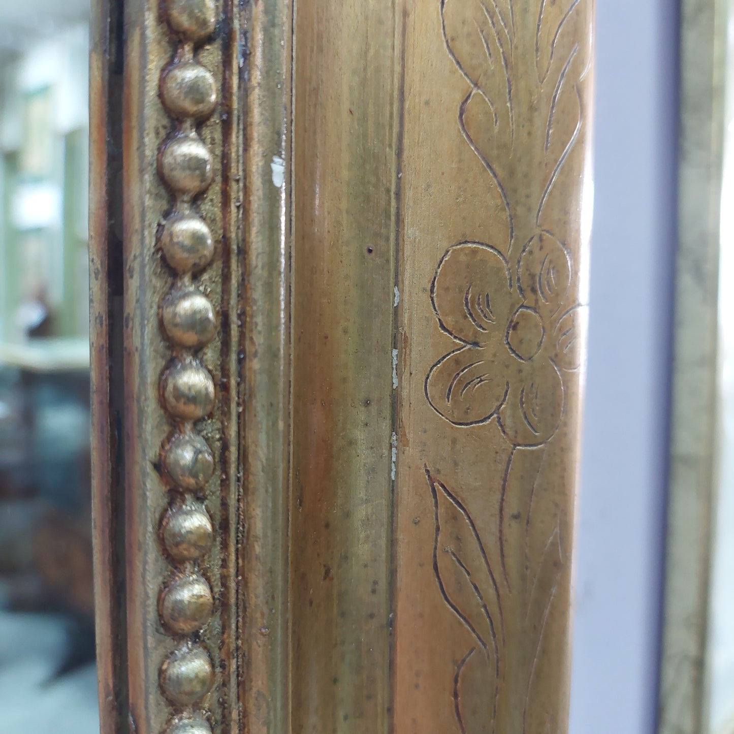Specchio Cornice Legno Foglia Oro St. Luigi Filippo '800