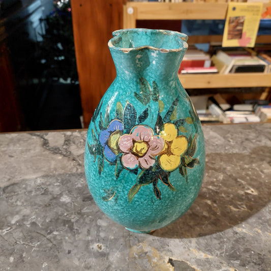 Vaso Ceramica* Dipinto Fiori Anni '50