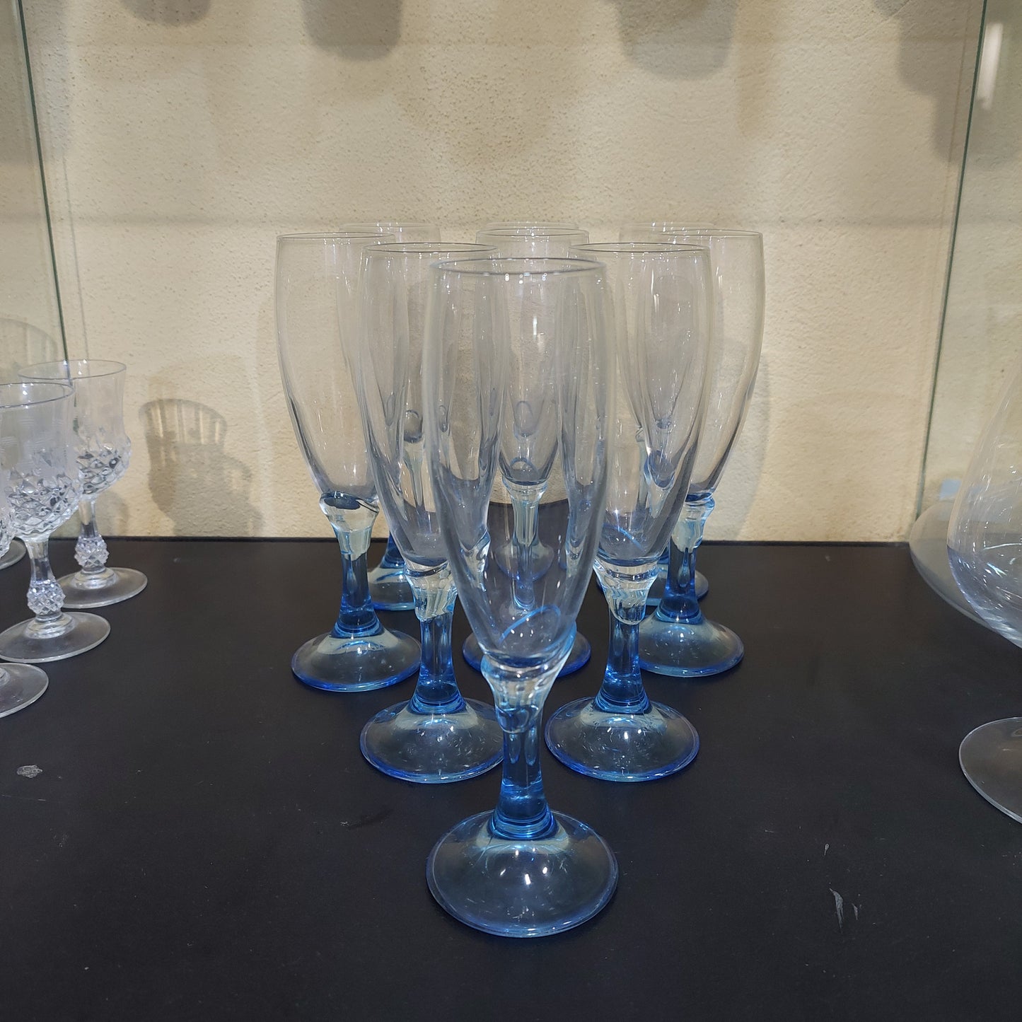 Set/9 Flut Cristallo Piede Azzurro