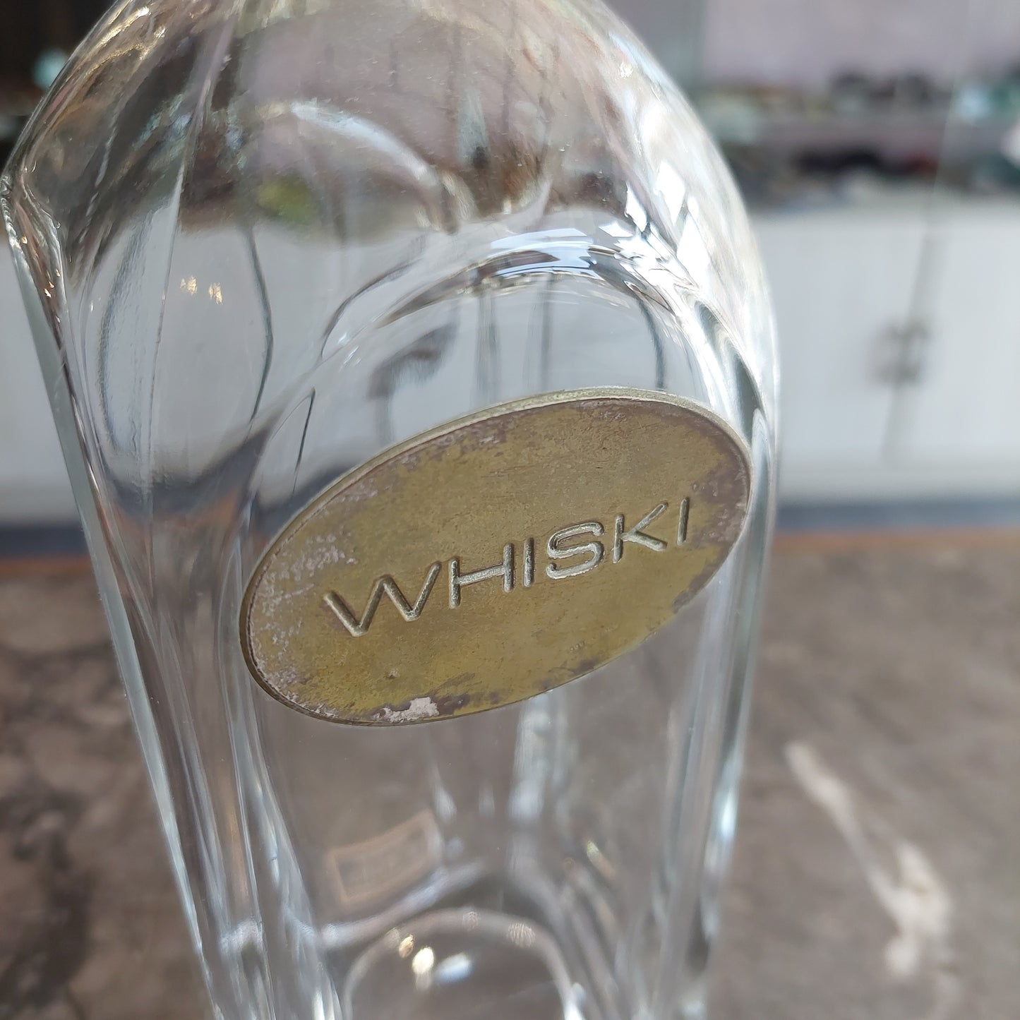 Bottiglia Whiski Cristallo Placchetta Argento 800