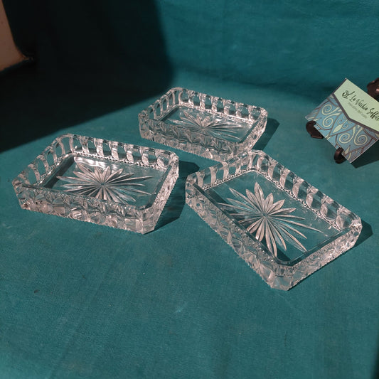 Set/3 Pezzi Antipastiera Cristallo Molato