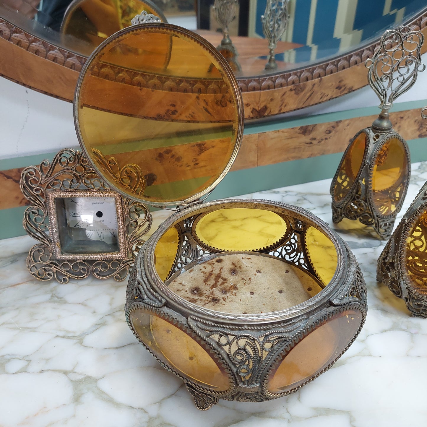 Set / 4 Pezzi Da Toeletta Art Deco'