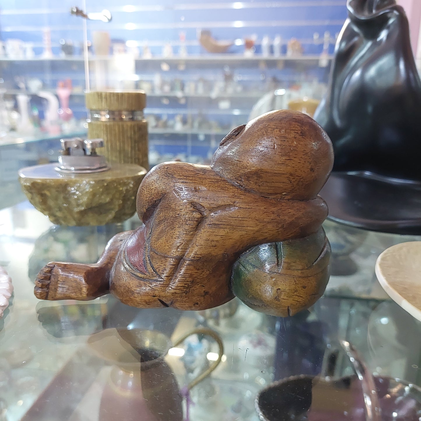 Soprammobile Statuina Etnica In Legno