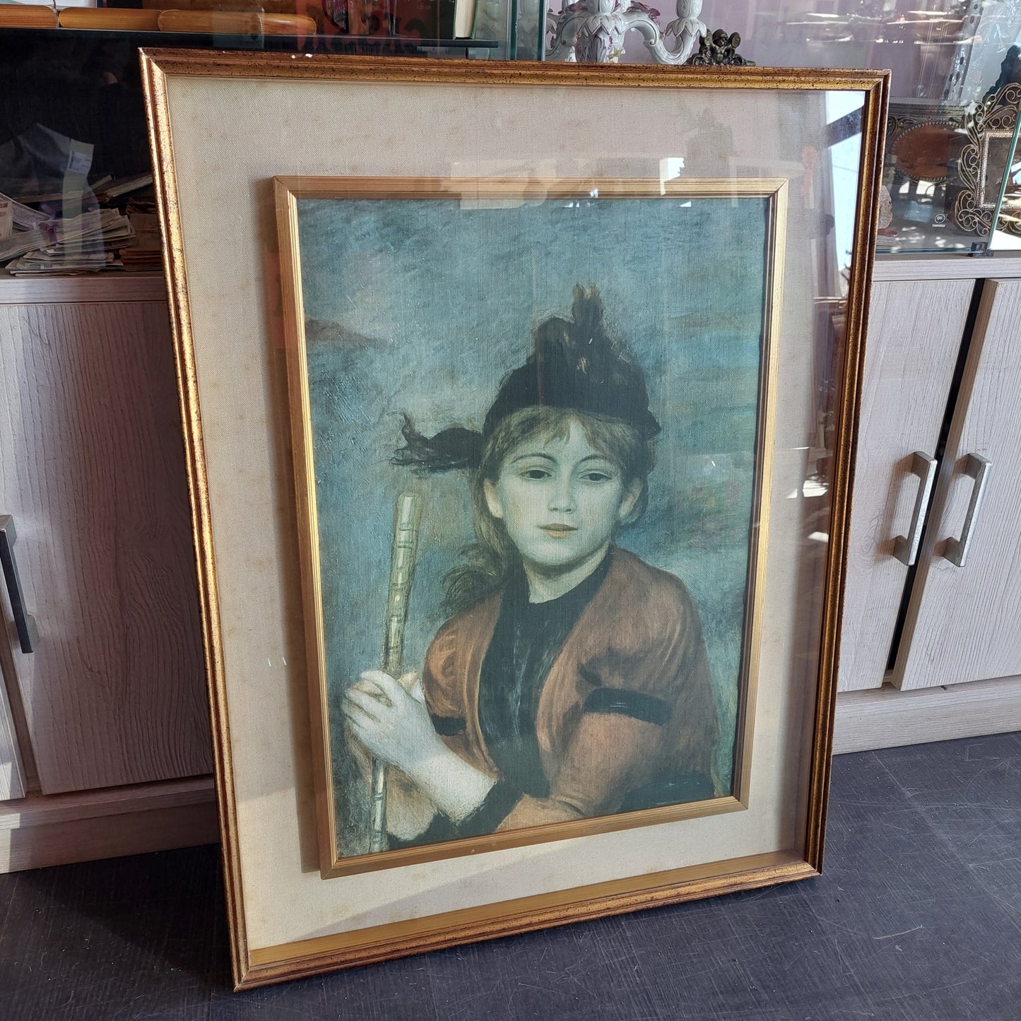 Quadro Stampa "l'escursionista" Di Renoir Cm58x75,5