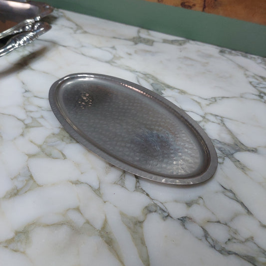 Mini Vassoietto Ovale Silver Plated Martellato