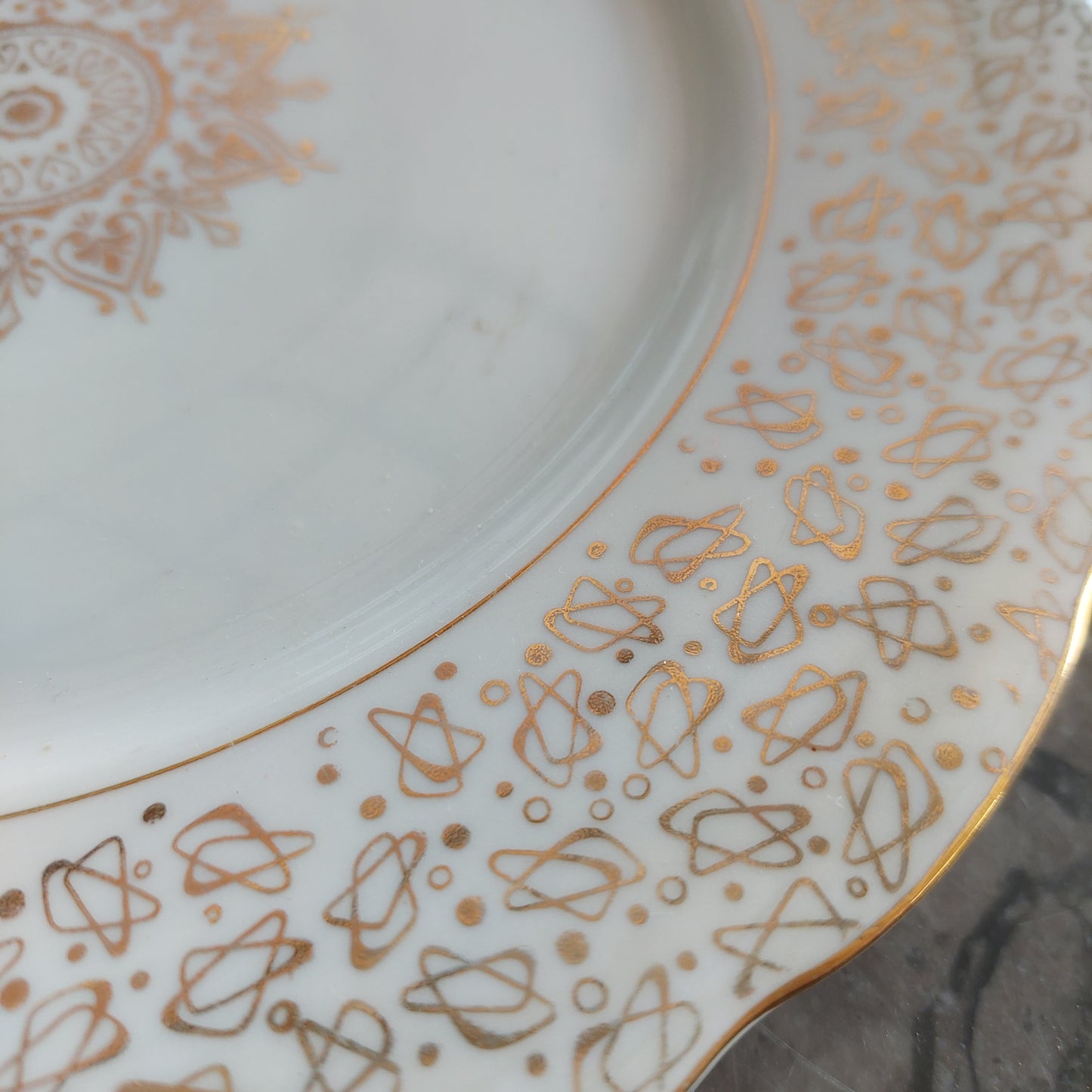 Piatto Porcellana Korok Decoro Oro D23,5