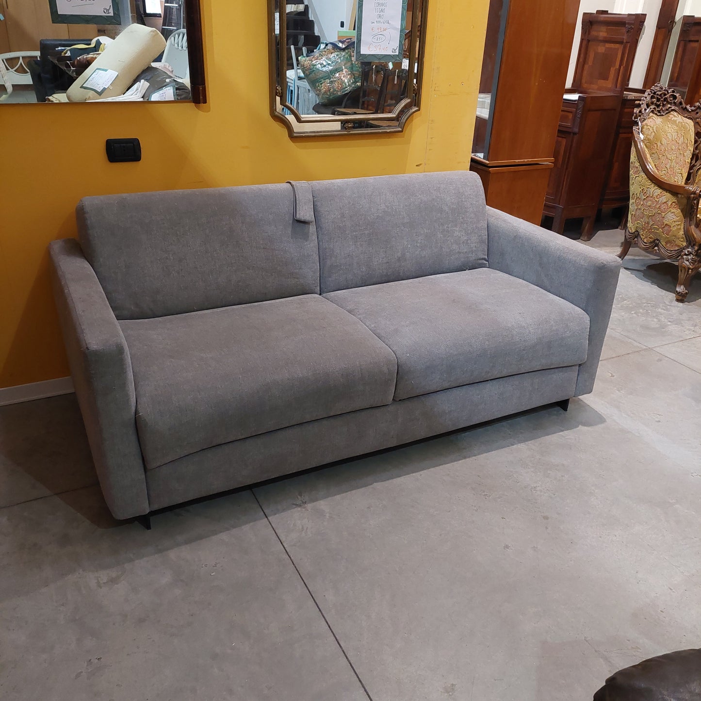 Divano Letto Grigio 2 Posti Cm185x95x85h