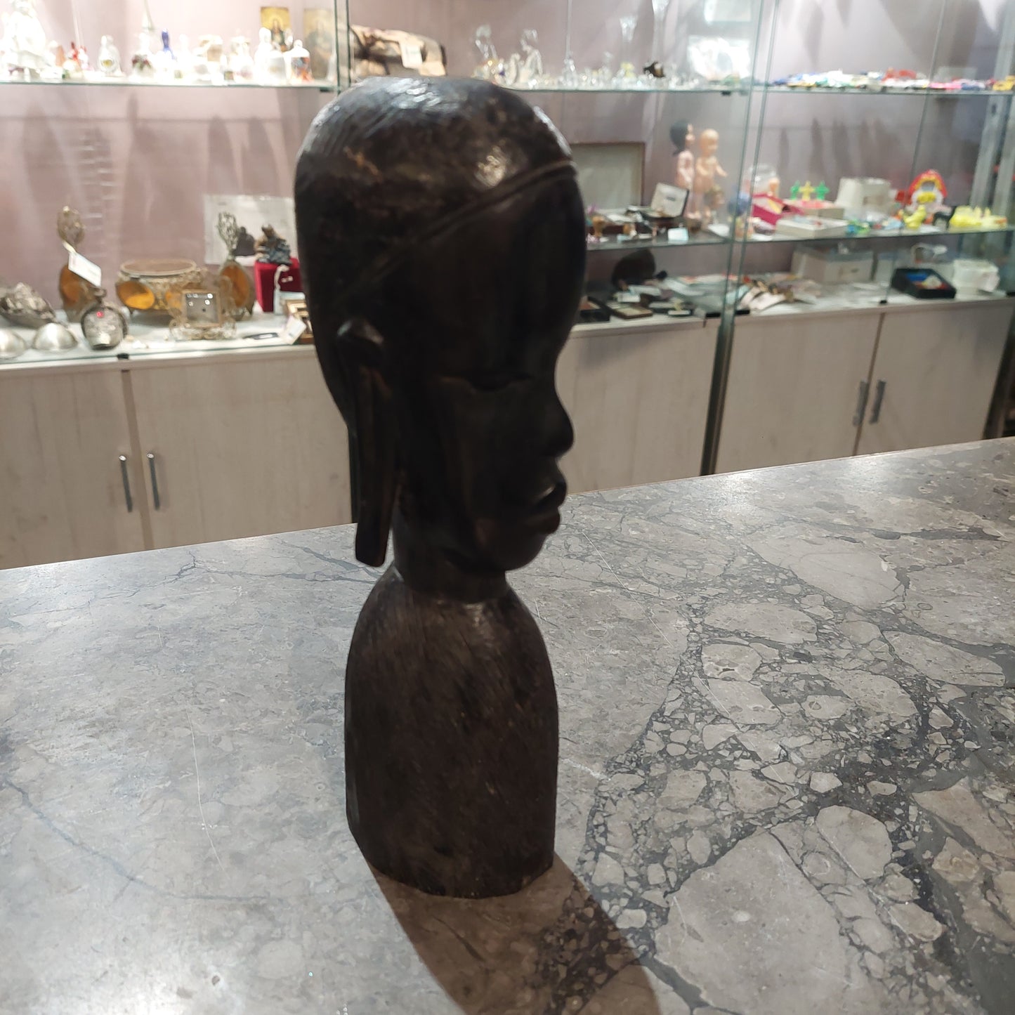 Statuina Mezzobusto In Ebano