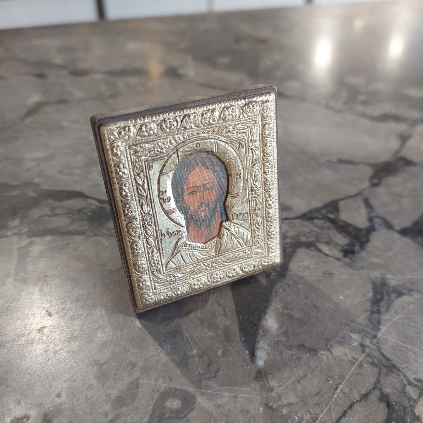 Icona Argento Cristo Cm4,5x5,5