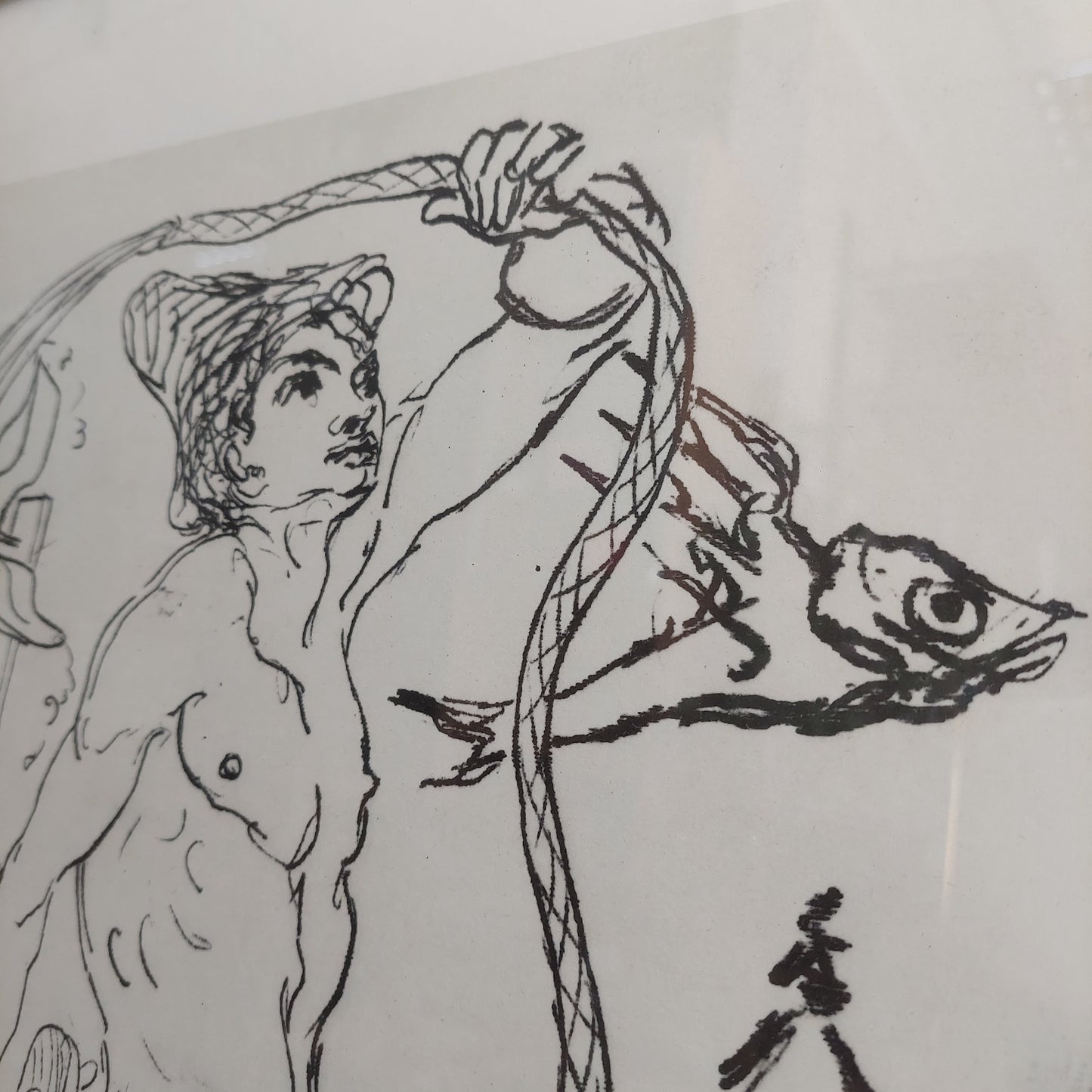 Quadro Litografia Corrado Cagli "allegoria Del Pesce Che Vola"