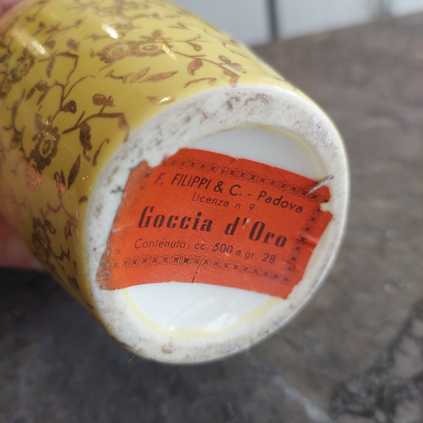 Brocca Ceramica Giallo/oro Liquore Vintage Da Collezione
