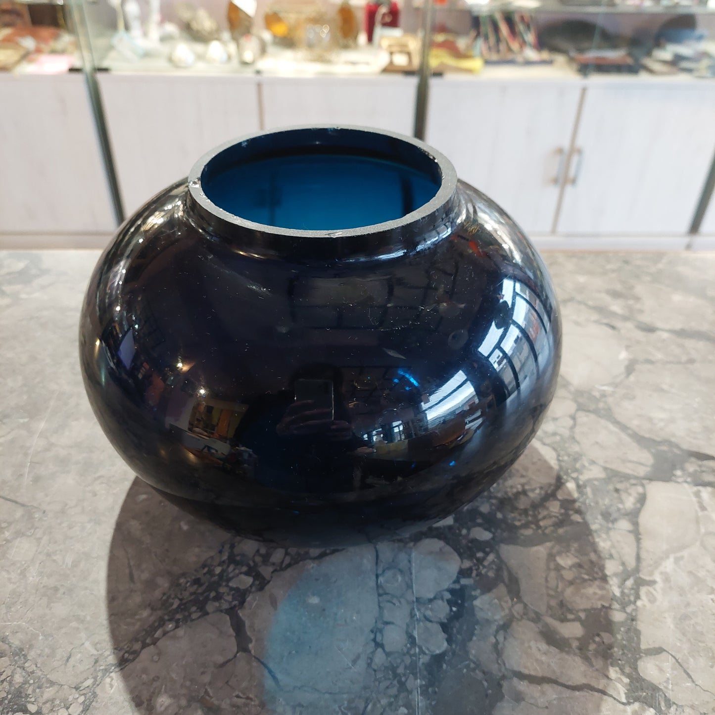 Coppa Lume Vetro Blu D23x16h