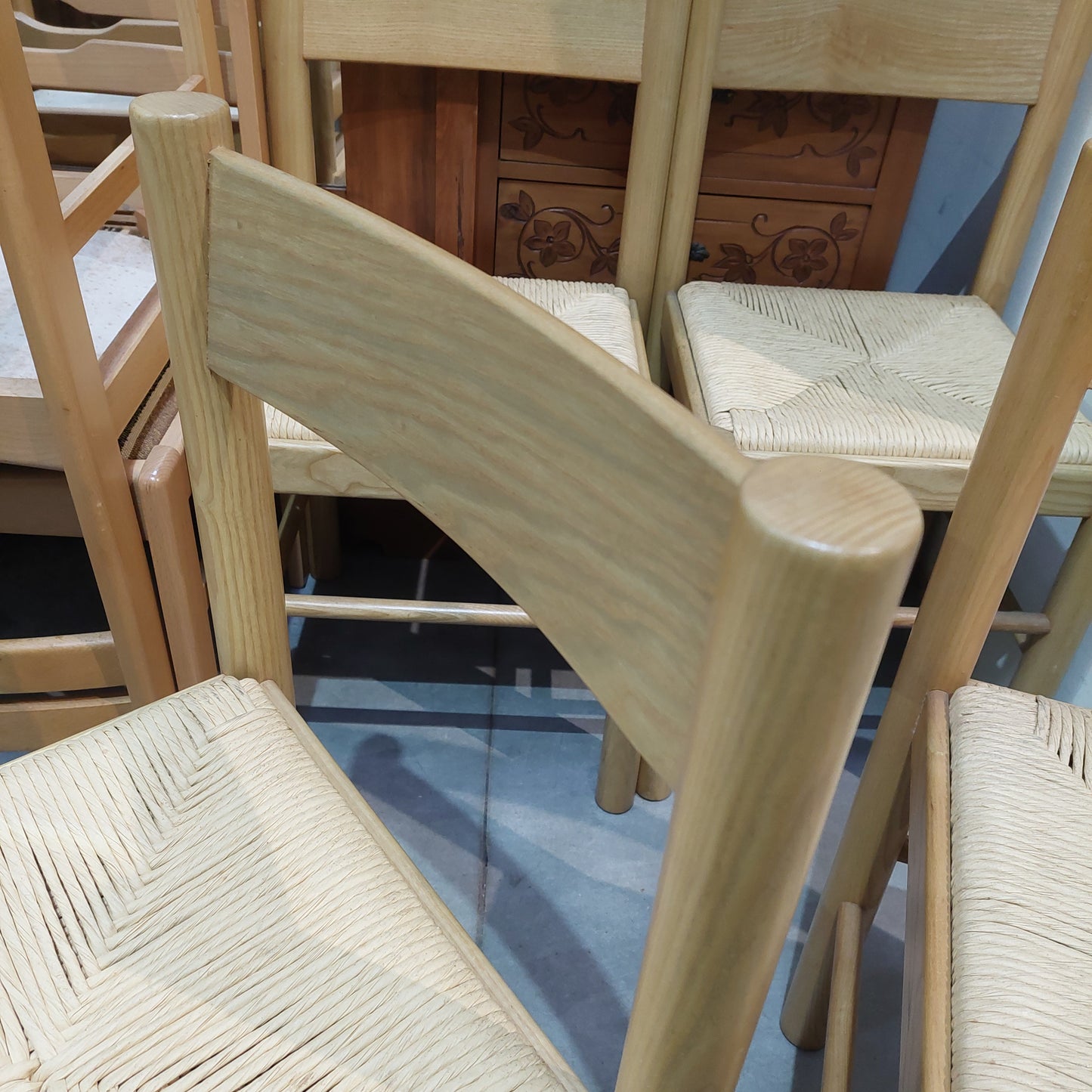 Set/4 Sedie Legno Frassino Imb. Paglia