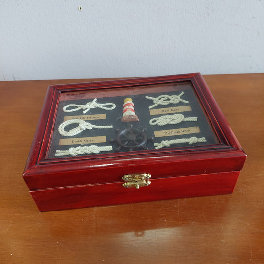 Scatola Portagioie Legno Nodi Stile Marinaro