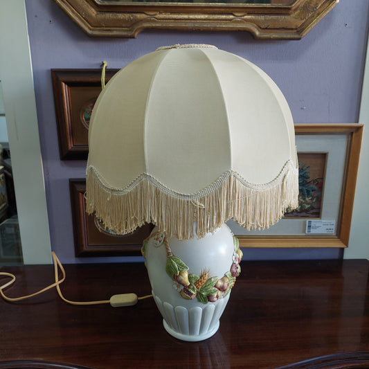 Lume Ceramica* Decoro Frutta Paralume Frange