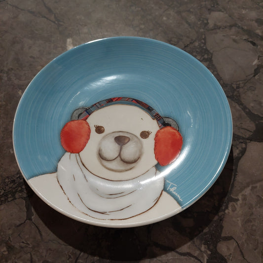 Piatto Porcellana Thun Serie Dolce Inverno Con Orso Polare