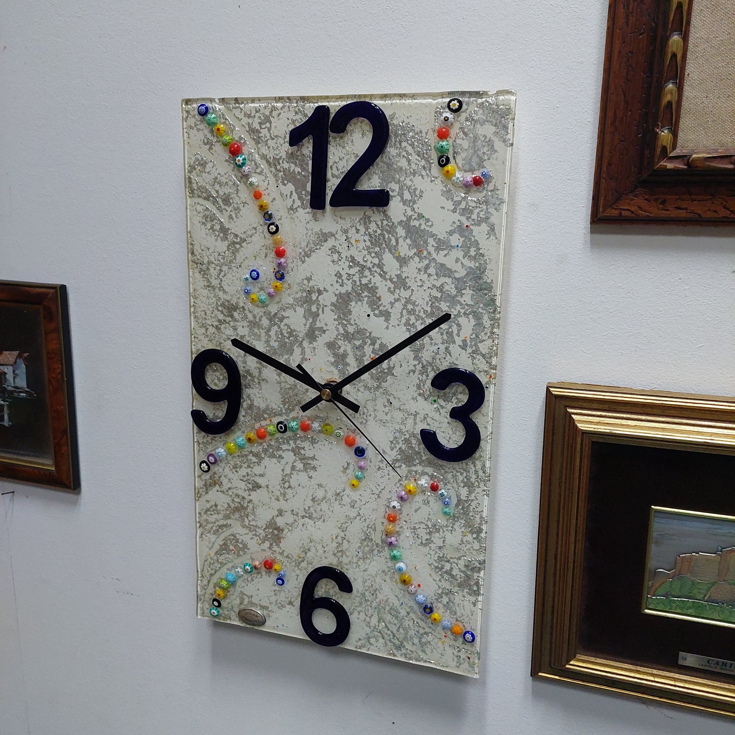 Orologio Da Parete Vetro Di Murano Lully Argenti