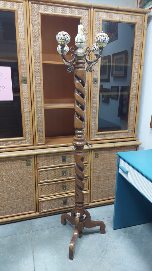 Piantana Appendiabiti Legno Porcellana Capodimonte