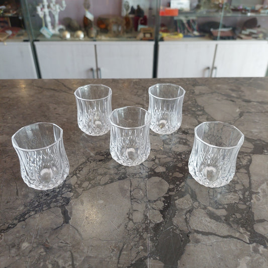 Set/5 Bicchierini Liquore Vetro Molato